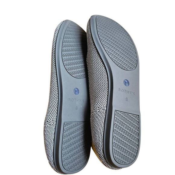 Rothys womens Sz 8 Retired shale Ribbon striped round toe flats - Picture 7 of 7